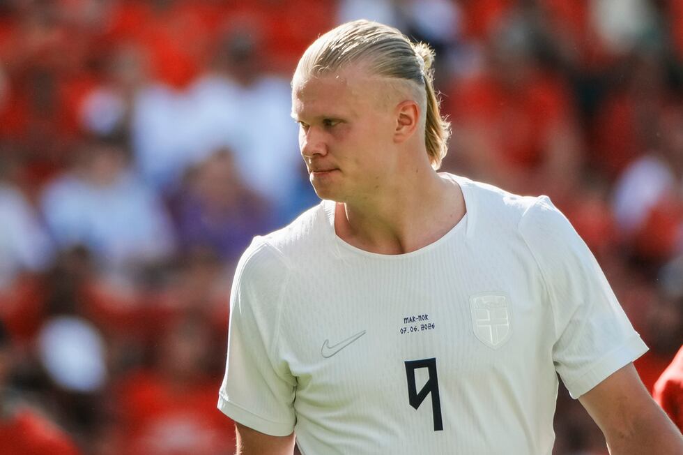 El delantero de Noruega, Erling Haaland, durante un amistoso ante Marruecos, domingo 7 de...