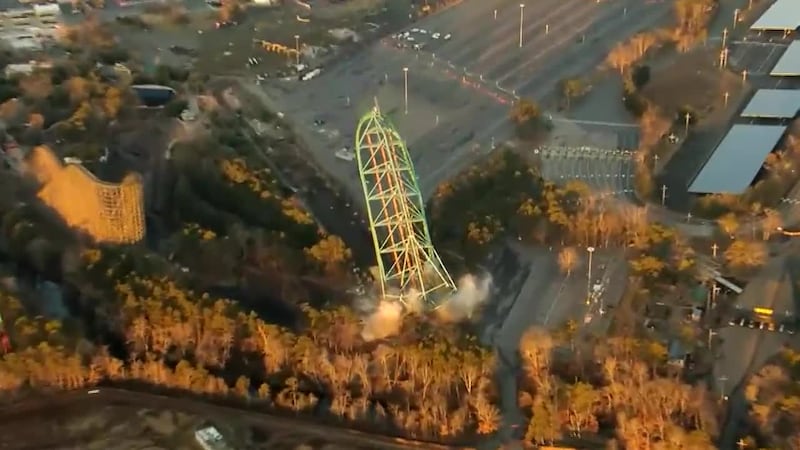 Six Flags' Kingda Ka, once the world's tallest and fastest roller coaster, came down Friday in...
