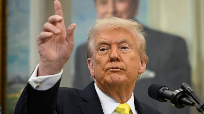 El presidente Donald Trump durante un evento en el Despacho Oval de la Casa Blanca, el...