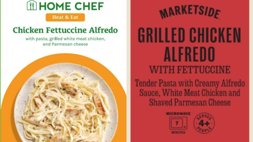Imágenes de las pastas listas para calentar fettucini alfredo de pollo vinculadas al brote...